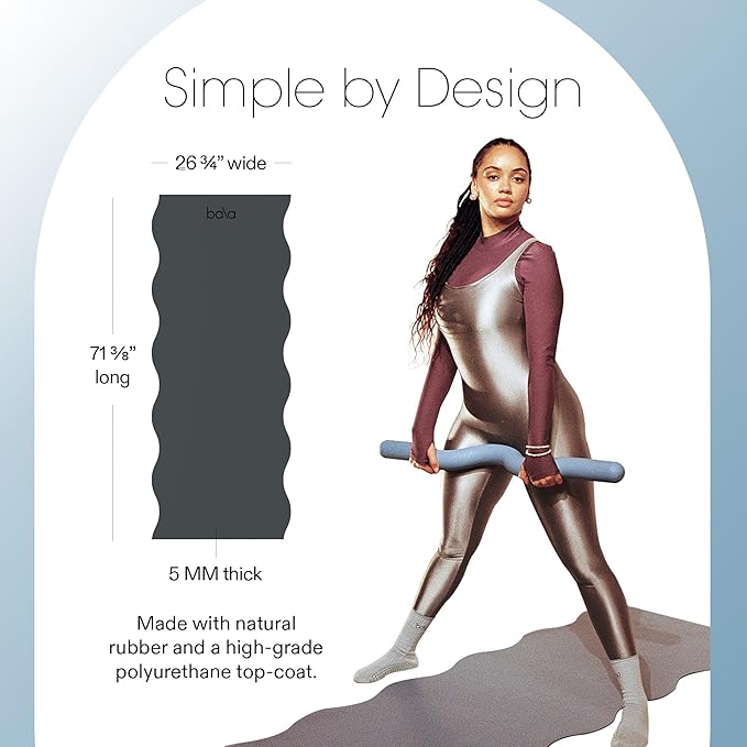 Bala Yoga Mat for Home Gym - Non Slip Exercise Mat for Home Workout, Stretching, Pilates, Aerobics & Floor & Fitness Work Out - Indoor Exercising Mat - Bloomnest