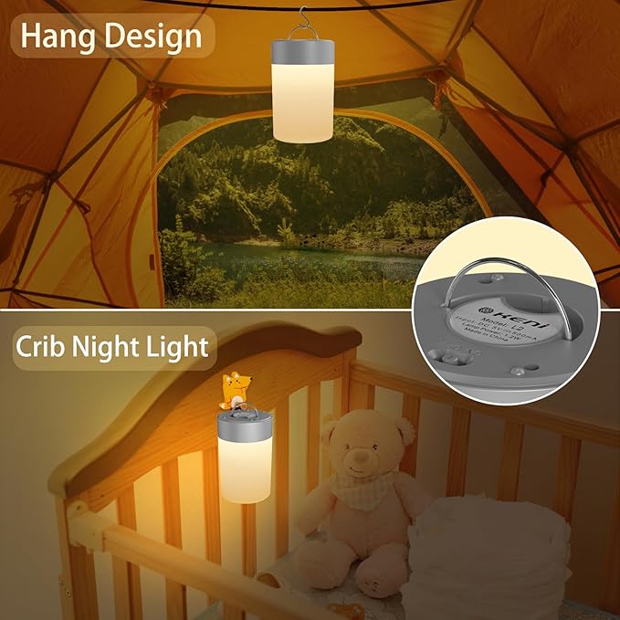 G Keni Nursery Baby Night Light for Kids, Portable LED Touch Night Lamp for Kids and Adult, Breastfeeding, Sleep Aid, USB Rechargeable Nursing Lamp, Bedside Dimmable Warm Night Light (2 Pack) - Bloomnest