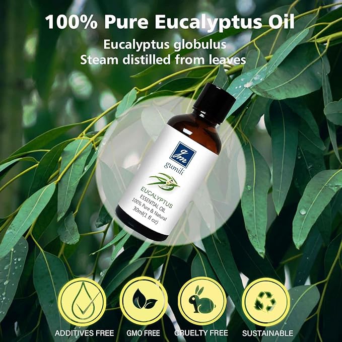 Eucalyptus Essential Oil 1 Oz, 100% Pure Natural Eucalyptus Oil, Aromatherapy Essential Oils for Diffuser, Spray, Skin, DIY Body Oils Blends - Bloomnest