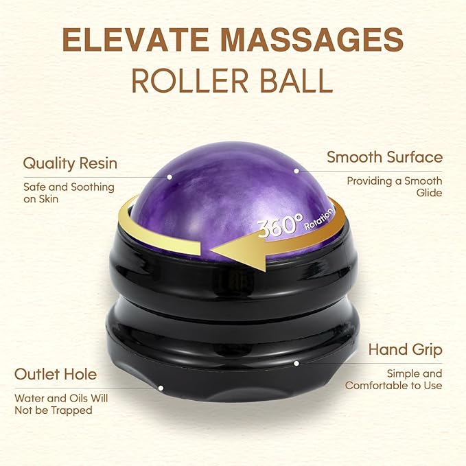 Body Massage Oil for Massage Therapy Kit, Lilac, Lavender, Sore Muscle Arnica Oil with Massage Roller Ball, Relaxing Massage Oils for Pain Relief, Spa Gift Set for Him Her - Bloomnest