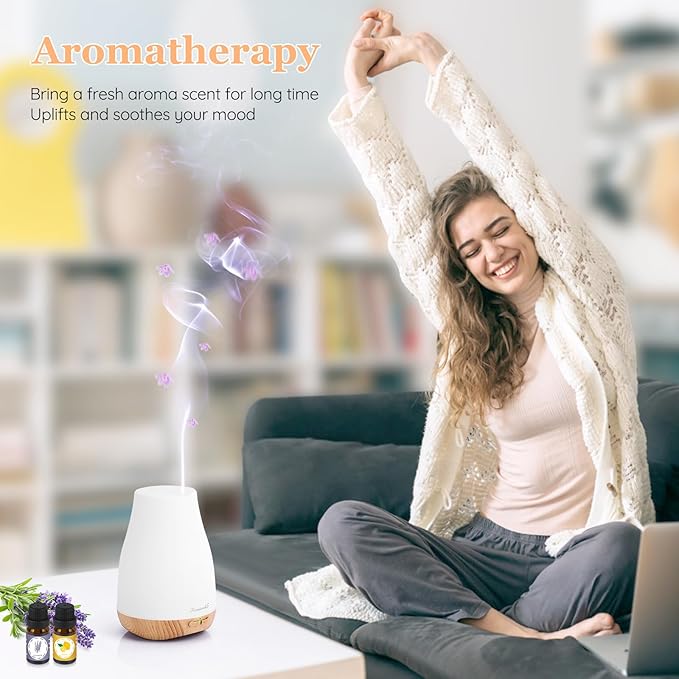 Aromatherapy Essential Oil Diffuser for Room: Air Humidifier Aroma Scent Cool Mist Diffusers Colorful Light Cute Mini Small Waterless Auto Off Ultrasonic for Home Bedroom - Bloomnest