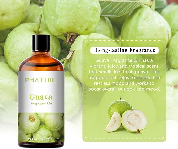 PHATOIL 3.38FL.OZ Guava Fragrance Oils for Aromatherapy, Essential Oils for Diffusers for Home, Perfect for Diffuser, Yoga, Skin Care, DIY Candle and Soap Making - 100ml - Bloomnest