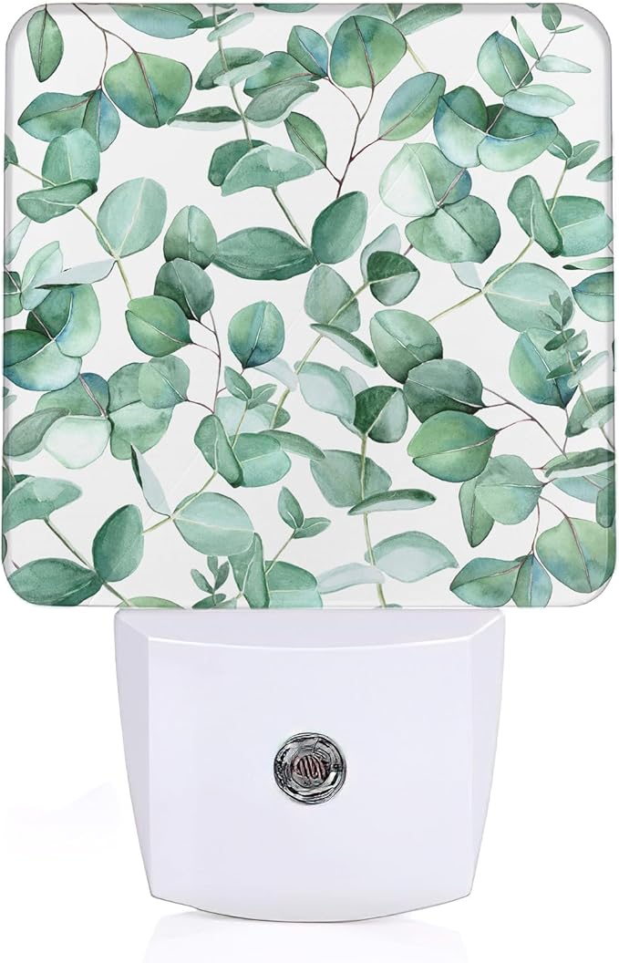 Eucalyptus Leaves Night Light,Plug in Night Light, Dusk to Dawn Sensor Nightlights for Stairway/Hallway/Kitchen/Bedroom/Bathroom 0.5W - Bloomnest