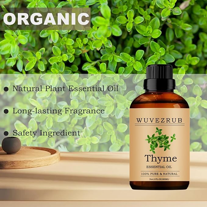 Thyme Essential Oils 60ML, 100% Pure and Natural Essential Oil for Aromatherapy Diffuser - 2 Fl Oz/Thyme