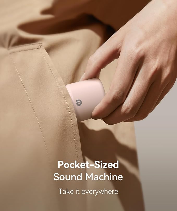 Dreamegg Travel White Noise Machine - Portable Sound Machine for Baby Adults, Travel Sound Machine for Sleep, 16 Nature Sound, Timer, White Noise Machine for Sleeping Gift, Pink