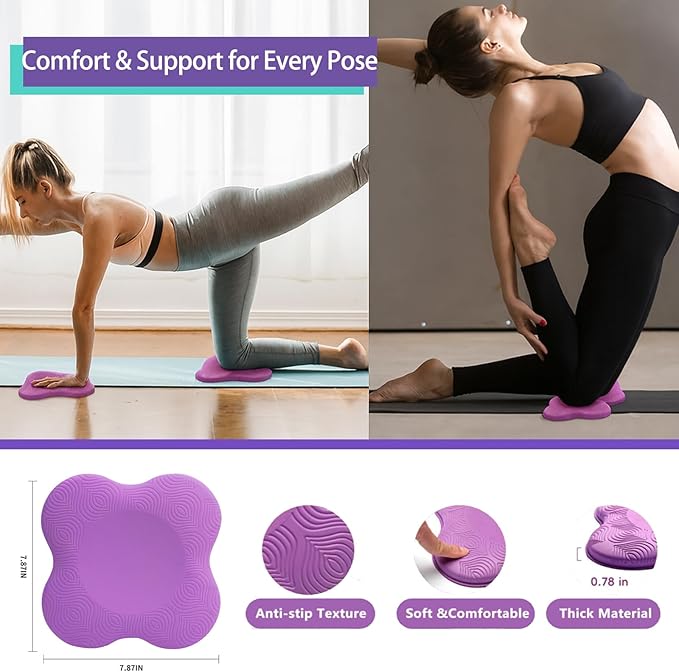 Foldable Yoga Mat Set for Women Including Thin Non Slip Yoga Mat with Bag,Yoga Blocks 2 Pack with Strap, Knee Pads,Pilates Ball,Pilates & Yoga Kit for Beginners For Home Workouts, Outdoor, Travel - Bloomnest