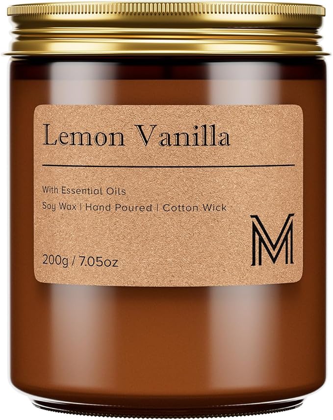 M&SENSE Lemon Vanilla Home Scented Candle for Relaxation, Gifting, Spa | 7.05oz Candle Gift for Birthday Housewarming Mother's Valentine Day - Bloomnest