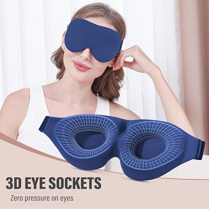 YIVIEW Sleep Mask for Side Sleeper, Complete Light Blocking 3D Pink Sleeping Eye Mask, Soft Breathable Eye Cover for Women Men, Relaxing Zero Pressure Night Blindfold - Bloomnest