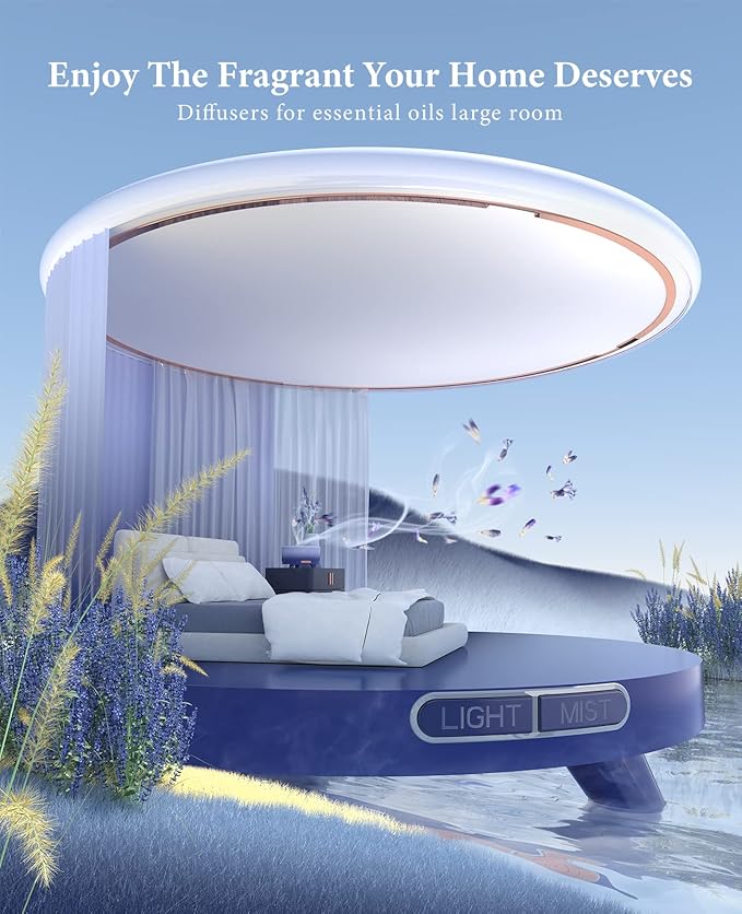 Diffusers for Essential Oils Large Room, 500ml Aromatherapy Diffuser Gradient - Dark Blue - Bloomnest