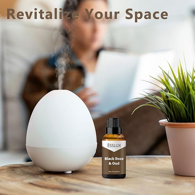 Black Rose & Oud Fragrance Oil - ESSLUX Essential Oils for Diffuser, Candle Soap Making Scents, Aromatherapy Scented Massage, Perfume for Humidifier Home Fragrance, 1 fl oz - Bloomnest