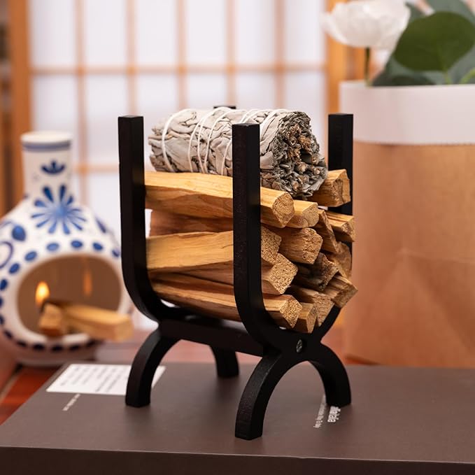Wooden Palo Santo Holder-Incense Storage Ideal for Palo Santo Sticks&Sage|Perfect for Meditation, Zen Rituals Energy Cleansing|Spiritual Decor for Yoga, Mindfulness Aromatherapy MOUGIGI