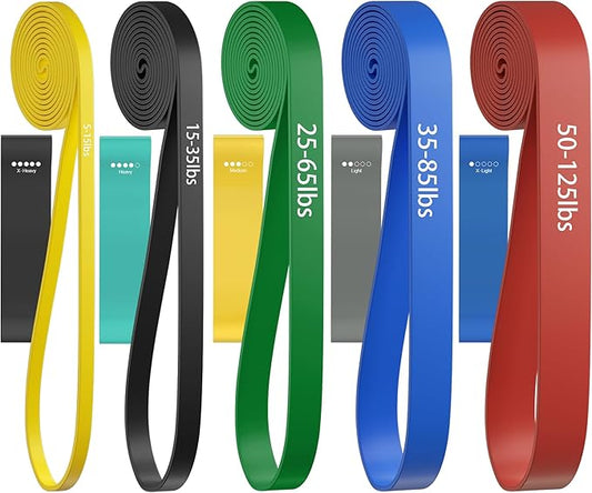 Resistance Bands, Pull Up Assist Bands - Workout Bands, Eexercise Bands, Long Resistance Bands Set for Working Out, Fitness, Training, Physical Therapy for Men Women