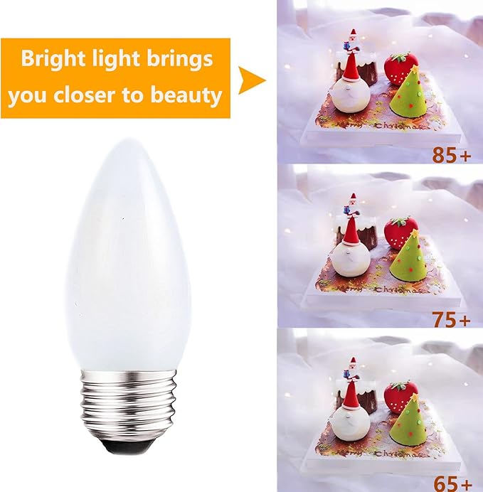 Frosted LED Candelabra Light Bulbs E26 Medium Base 2W Dimmable Soft White 3000K 25W Equivalent, LED Decorative Candle Light Bulbs for Chandelier and Ceiling Fan, 8 Pack - Bloomnest