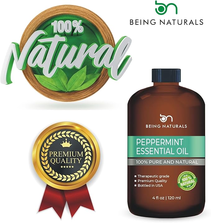 Peppermint Essential Oil - Huge 4 FL OZ - 100% Pure & Natural – Premium Natural Oil with Glass Dropper (Peppermint Oil) - Bloomnest