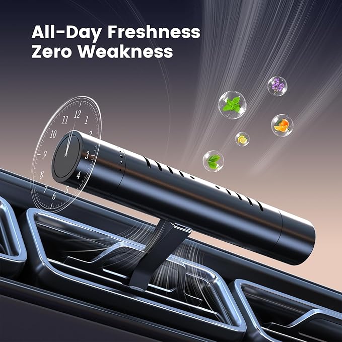 2Pcs Car Air Freshener Vent Clips, Car Diffuser Essential Oils Kit with 5 Different Essential Oils (0.34oz Each) & 12 Refill Sticks, long lasting Cars fragrance for House - Bloomnest