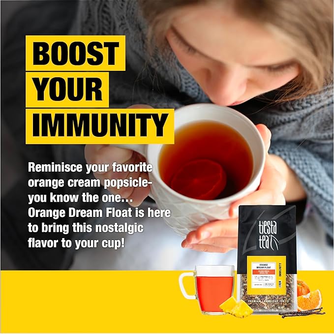 Tiesta Tea - Orange Dream Float Tea, Loose Leaf, Orange Cream Herbal Tea, Premium Caffeine-Free Tea Blend, Make Hot or Iced & Up to 200 Cups, 16 oz Resealable Bulk Pouch - Bloomnest