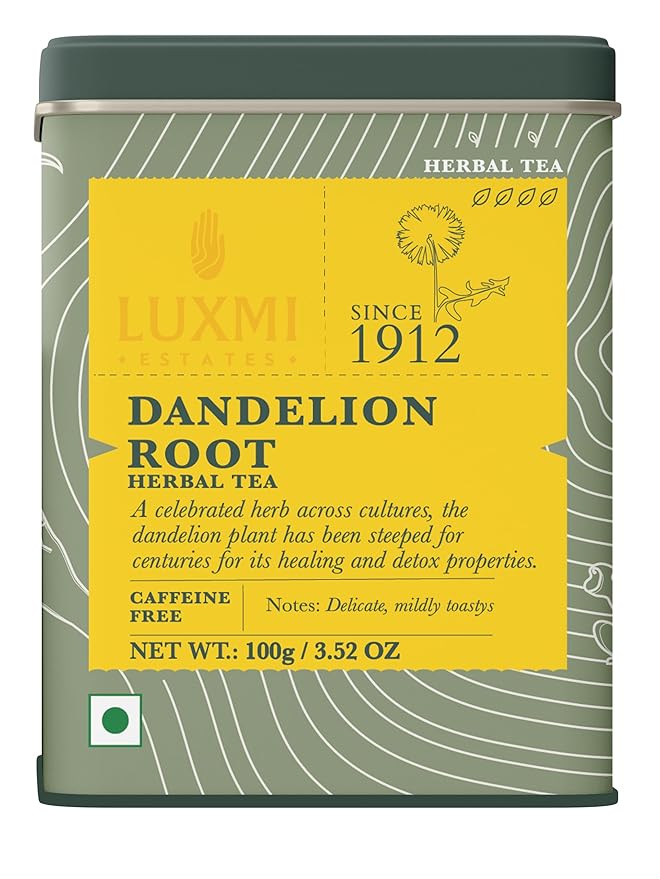 Luxmi Estates - Pure Dandelion Herbal - Organic Dandelion Tea - Loose Leaf - 100g (50 Cups) | With Pure Dandelion Root | Single Ingredient | Great for Detox - Bloomnest
