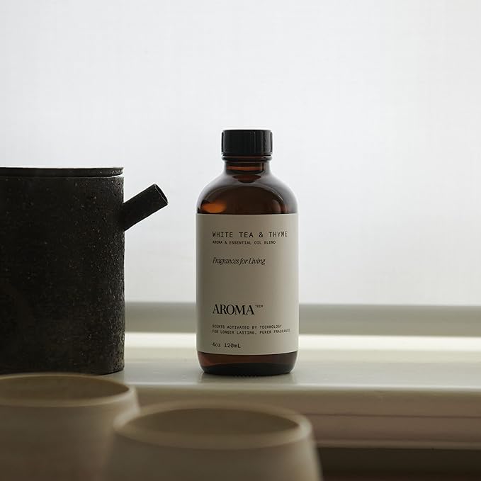 AromaTech The Hotel & White Tea & Thyme Set | Aroma Diffuser Essential Oils Blend of Peach, Red Rose, Pine, White Tea, Thyme, Amber - 120 Milliliter - Bloomnest