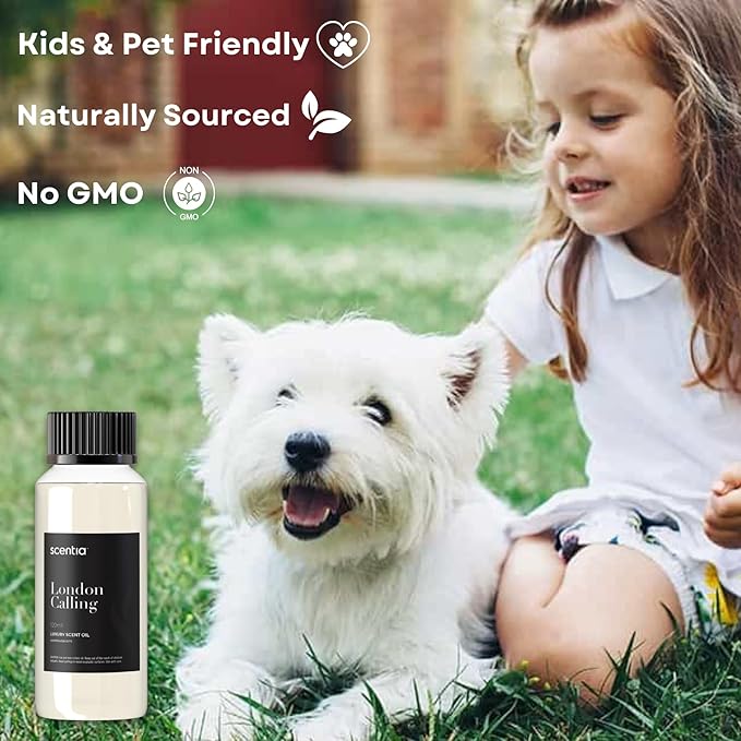 Scentia Hotel Diffuser Oil Inspired by Ferrari - 120 ml 4.06 fl oz - Fragrance Oil Blend White Tea, Cedarwood & Soku Lime for Aromatherapy Diffusers and Humidifiers - London Calling, Mothers Day Gift Scentia