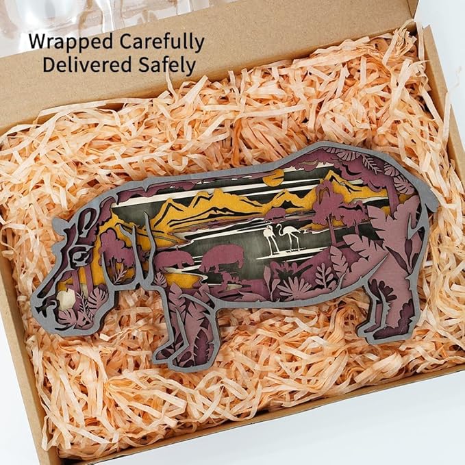 3D Wooden Animal Carving LED Night Light, Wood Carving Light, Modern Home Decoration, Decorative Tables, Cabinets, Living Rooms, Bedrooms, Offices, Farmhouses, Bookshelves, Perfect Holiday Gifts - Bloomnest