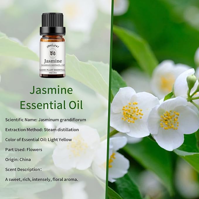 yethious Rose Jasmine Chamomile Essential Oil Set Organic 100% Pure Aromatherapy Oil for Diffuser, Soap, Candle Making 3 X 10ML - Bloomnest