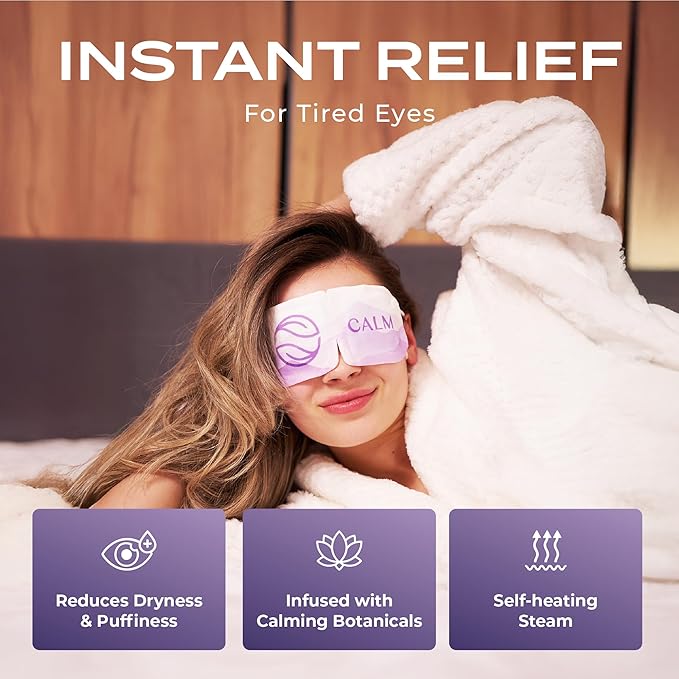 Body Restore Heated Eye Mask for Dry Eyes 5 Pack – Self Heating Warm Compress, Valentines Day Gifts for Her and Him, Birthday Gifts for Women and Men, Stye Eye Treatment, Relaxation – Lavender - Bloomnest