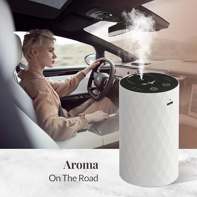 Waterless Diffuser for Essential Oil,Aromatherapy Air Scent Diffuser with 3 Mist Modes and 3 Countdown Timers,Mini Portable Scent Machine for Home,Room,Car,Office,Ivory White - Bloomnest