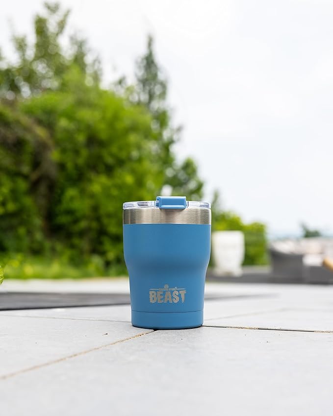 Beast 10 oz Tumbler Stainless Steel Vacuum Insulated Coffee Ice Cup Double Wall Travel Flask (Stormy Sky) - Bloomnest