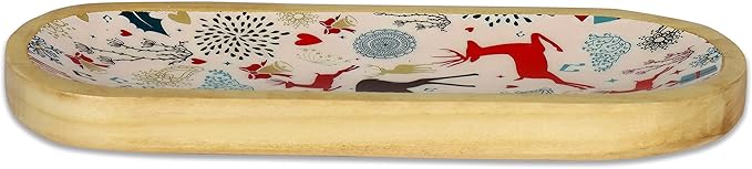 Bless-International Traditional-Handmade-Tray-Burner Wooden-Trat-Incense-Stick-Holder Ash-Catcher-Stand for-Aromatherapy-Meditation-Yoga (Celebration, 11x4x1.22 Inches) - Bloomnest