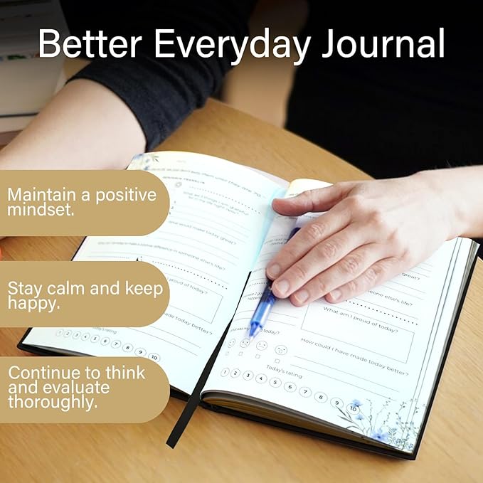 Gratitude Journal for Women & Men – Daily Mindfulness Journal with Positivity Tracker, Happiness Exercises, and Guided Reflective Writing – Self-Care Journal for Personal Growth (Black) CreinLynh