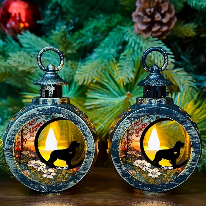 WRAPPINESS Do Not Cry Because It is Over - Personalized Custom Christmas Lantern, Memorial Lantern for Loss of Dog, Deepest Sympathy Gift for Pet Loss, Hardest Goodbye Dog Remembrance Gift (A01) - Bloomnest