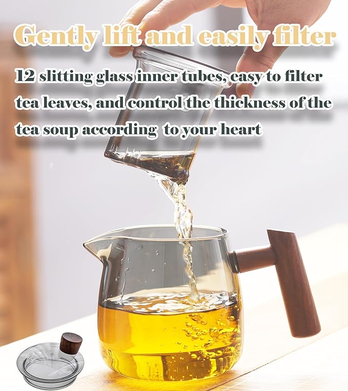 Tea Set with Teapot Traditional Travel Japanese/Chinese Gongfu Glass Tea Cut Sets of 4 for Adults,Women Gift,Tea Parties (Glass, Black) - Bloomnest