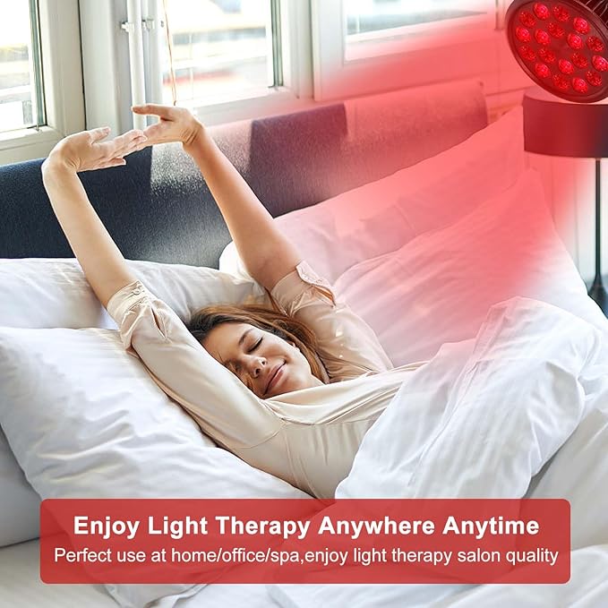 Red Light Therapy Bulb, 18 LEDs Red Light Therapy Lamp for Body and Face with 660nm Red and 850nm Infrared Light Therapy Device for Skin Care Pain Relief Suitable E26 Socket-Only Bulb - Bloomnest