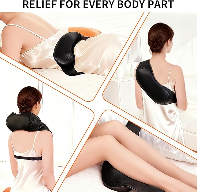 TISSCARE Neck Massager for Pain Relief Deep Tissue with 2 Heat Levels, Hands-Free Shiatsu Kneading Back Massager for Shoulder & Whole Body, Plug-in for Home Office Car, Ideal Gift for Women Men - Bloomnest