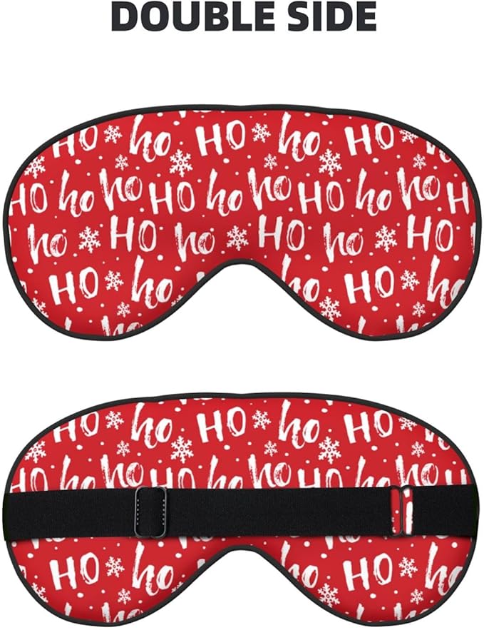 Sleep Eye Mask Hohoho Santa Claus Laugh Sleep Mask for Women Men Comfortable Eye Mask with Adjustable Strap Soft Eye Cover Blindfold for Travel Yoga Nap Shift Work - Bloomnest