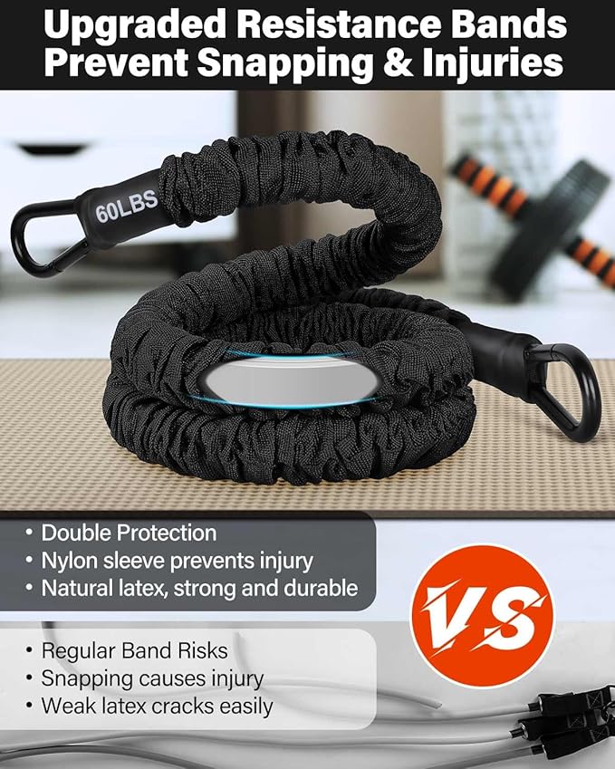 Resistance Bands, Exercise Bands, Resistance Bands for Working Out, Pull Up Assistance Bands, Work Out Bands with Handles for Men and Women Fitness, Strength Training Equipment - Bloomnest