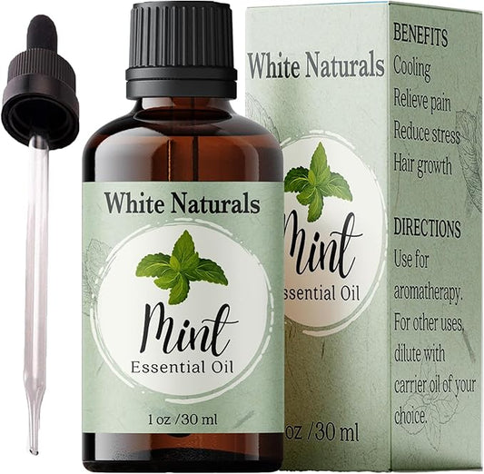 Organic Mint Essential Oil, Refreshes & Energizes The Spirit and Body, 100% Pure Natural Mint Oil for Diffuser, Aromatherapy, Hair Care, Skin Massage, Candle and Soap Making 1 Fl oz - Bloomnest