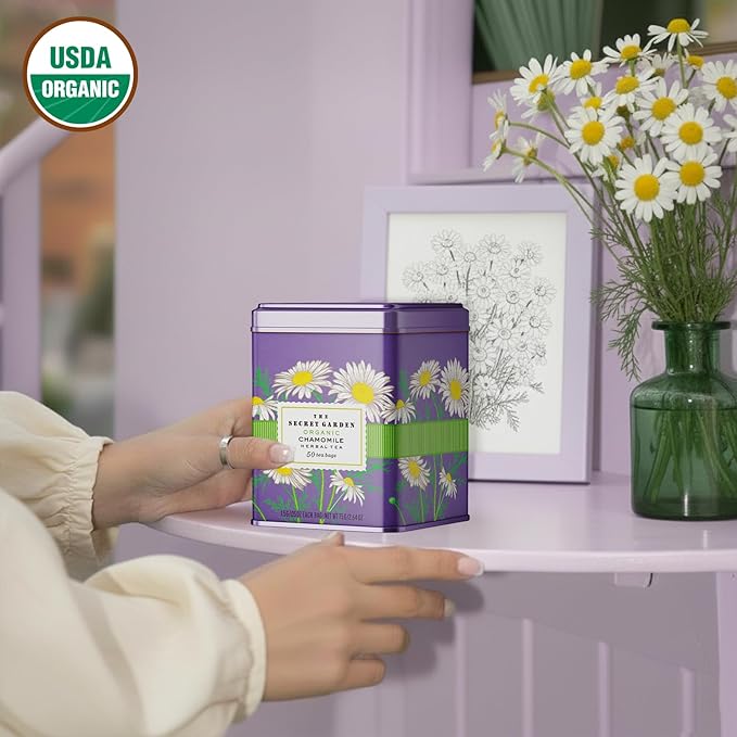Life Plus Style Gourmet The Secret Garden Organic Chamomile Herbal Tea Bags Calming Caffeine-Free Tea for Sleep & Relaxation Supports Digestion & Stress Relief Non GMO Gluten Free Eco-Friendly - Bloomnest