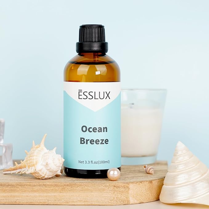 Ocean Breeze Fragrance Oil, ESSLUX Large Single Scented Oils 100 ml (3.3 oz), Fresh Sea Aromatherapy Essential Oils for Home for Diffuser, Massage, Soap, Candle Making Scents - Bloomnest