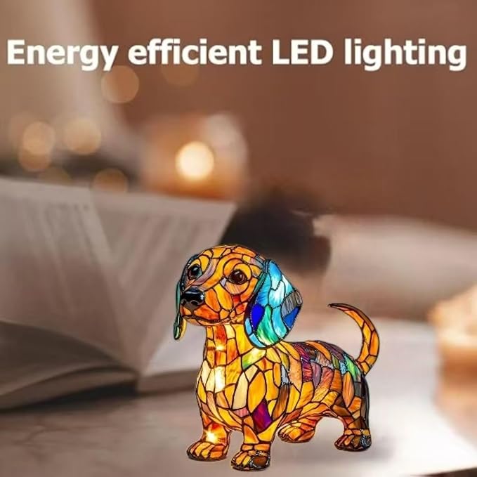 Dog lamp, Dachshund Lights, Cute Pet Resin Dog Desktop Night Lights, Vintage LED Table Lamps Home Decor, Animal Series Art Night Lights for Christmas Birthday（Dachshund） - Bloomnest