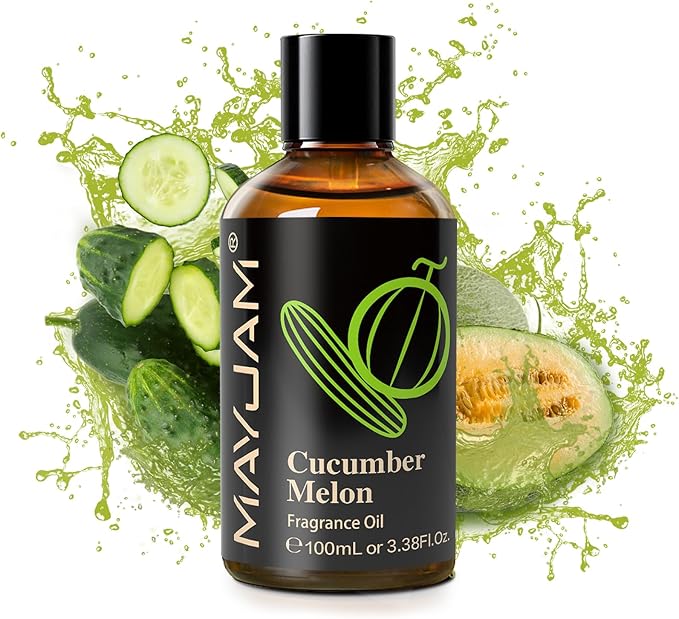 MAYJAM 100ML/3.38FL.OZ Cucumber Melon Fragrance Oils with Glass Dropper, Essential Oils for Diffusers for Home, Long Lasting Scented Oils for Diffusers Soap Candle Making - Bloomnest