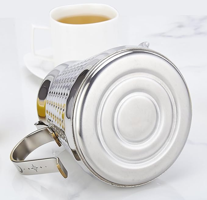 SANQIAHOME 1.2L(40oz) Stainless Steel Hammer Patterned Teapot With Removeable Infuser,Loose leaf cover,Silver - Bloomnest