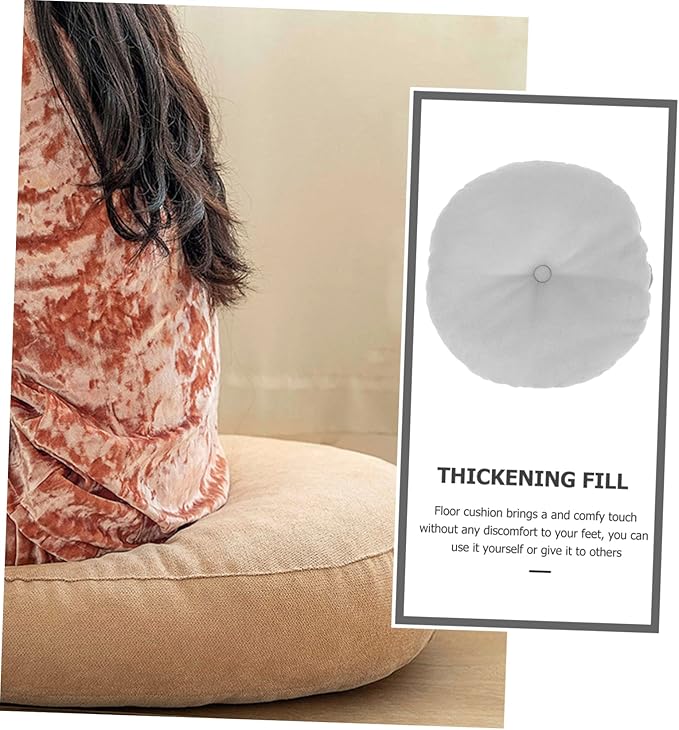 Large Grey Meditation Cushion for Comfortable Floor Seating Traditional Japanese Zafu Pillow for Yoga and Relaxation Tatami Mat Sturdy Cover - Bloomnest
