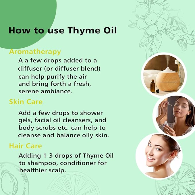 Thyme Essential Oil, 100% Pure Undiluted, 30ml/1 oz - Bloomnest