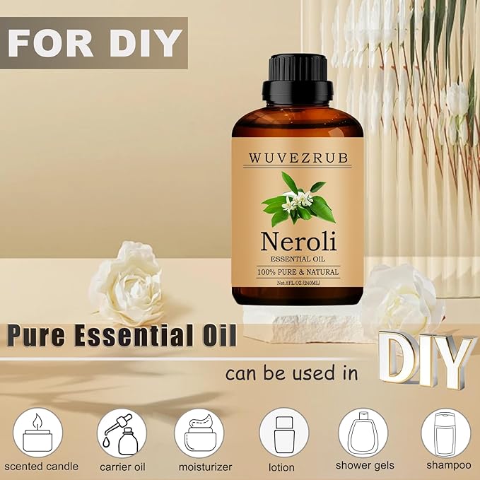 Neroli Essential Oil, 240ML Pure and Natural for Aromatherapy Diffuser - 8 Fl Oz - Bloomnest