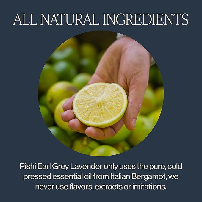 Rishi Tea Earl Grey Lavender Loose Leaf Pure Black Tea - Organic with Bergamot Oil and Lavender Flowers, Energizing & Caffeinated - 4 Ounces, 12+ Servings - Bloomnest