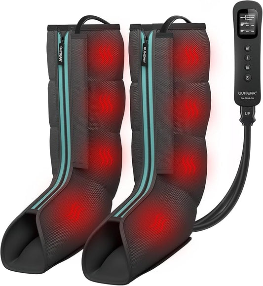 QUINEAR Leg Massager for Circulation and Pain Relief, Heating Leg Compression Massager with 3 Modes, Foot and Calf Massager with 3 Intensities 3 Heats - Gift for Mom and Dad - Bloomnest