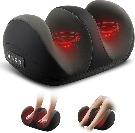 Foot Massager with Heat, Shiatsu Kneading Foot and Calf Electric Massager Machine with Roller, Massage Feet/Arm/Calf/Ankle for Relax, Plantar Fasciitis, Pain Relief, Gifts for Women & Men, Black - Bloomnest