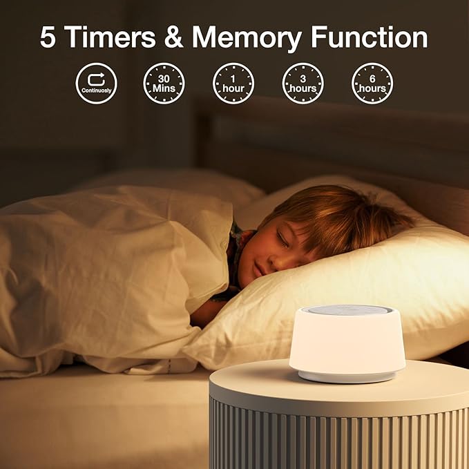 White Noise Sound Machine | Sound Machine for Baby Rechargeable | 30 Soothing Sounds | 10 Colors Night Light | White Noise Machine for Sleep Baby Adults Portable Sound Machine for Home Travel - Bloomnest