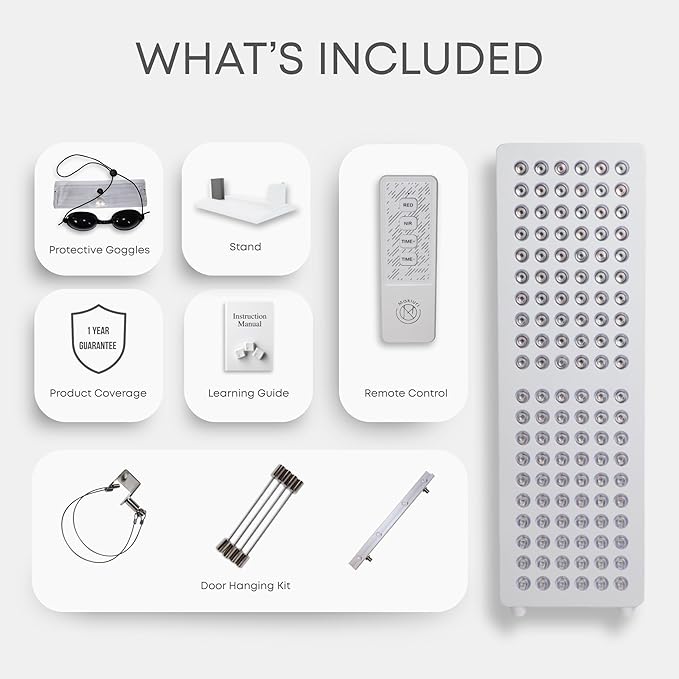 Makiuri Red Light Therapy Panel for Face & Body | 630 nm, 660nm, 810nm, 830nm, 850nm | Clinical Grade Red & Near-Infrared LED Light Therapy (5 Wavelengths) | High Irradiance | Venus (120 LED) Makiuri
